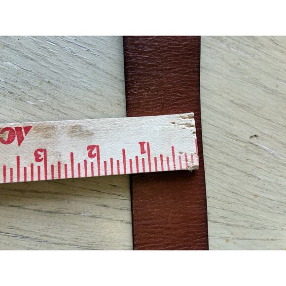 Michael Kors Brown Red Rust Leather Belt MK GOLD Logo Buckle Bling Women’s L/XL - Picture 10 of 10